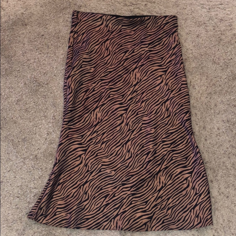 Zebra midi skirt